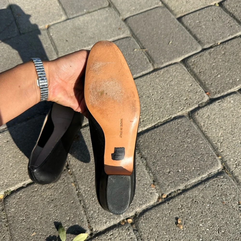 Salvatore Ferragamo Black Flats with Gold Buckle - Picture 4 of 4